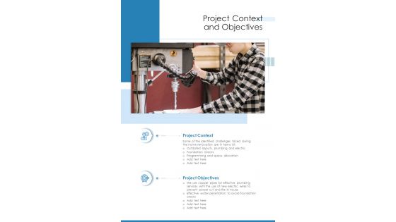 Project Context And Objectives Real Estate Proposa Lone Pager Sample Example Document