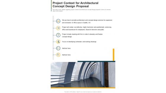 Project Context For Architectural Concept Design Proposal One Pager Sample Example Document