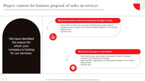 Project Context For Business Proposal Of Radio Advertising Campaign Proposal