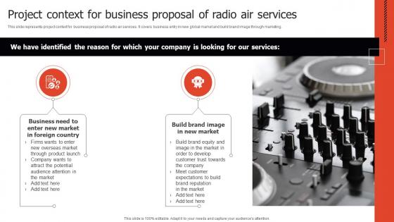 Project Context For Business Proposal Of Radio Proposal For New Media Firm Services