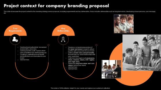 Project Context For Company Branding Proposal Ppt Show Example Topics