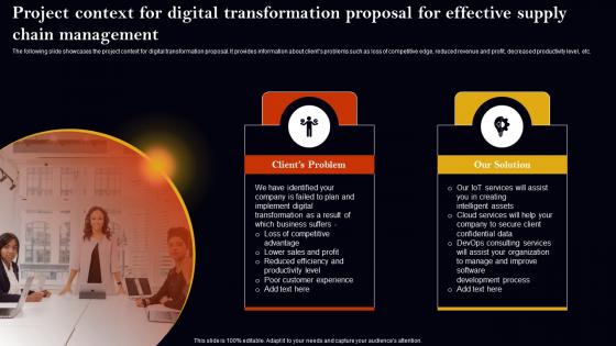 Project Context For Digital Transformation Proposal For Effective Supply Chain Management