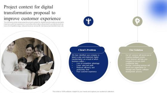 Project Context For Digital Transformation Proposal To Improve Customer Experience