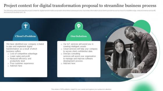 Project Context For Digital Transformation Proposal To Streamline Business Process