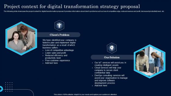 Project Context For Digital Transformation Strategy Proposal Ppt Clipart