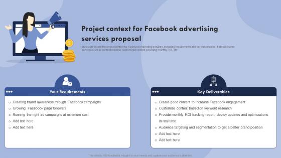 Project Context For Facebook Advertising Services Proposal Ppt Powerpoint Presentation Professional