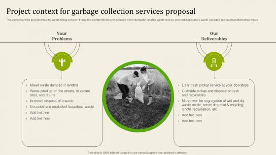 Project Context For Garbage Collection Services Proposal Ppt File Design Inspiration