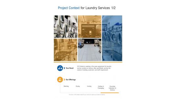 Project Context For Laundry Services One Pager Sample Example Document