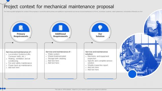 Project Context For Mechanical Maintenance Proposal Ppt Styles Designs