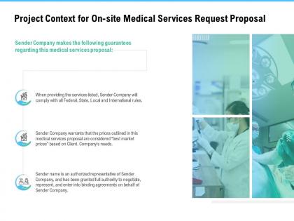 Project context for on site medical services request proposal ppt outline