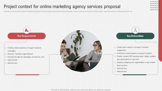 Project Context For Online Marketing Agency Services Proposal Ppt Professional