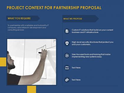 Project context for partnership proposal ppt powerpoint gridlines
