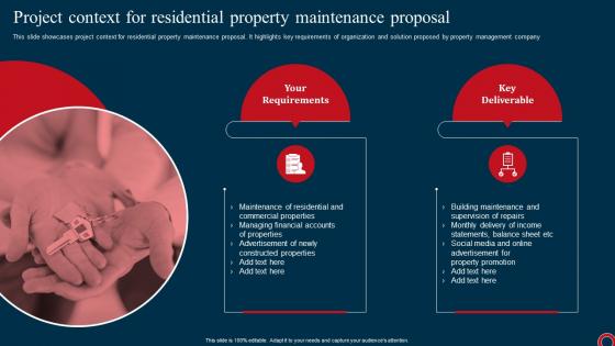 Project Context For Residential Property Maintenance Proposal Ppt Topics