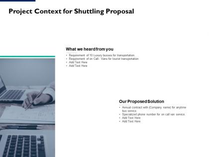 Project context for shuttling proposal ppt powerpoint presentation summary
