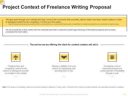 Project context of freelance writing proposal ppt powerpoint presentation icon example