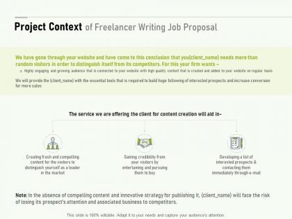 Project context of freelancer writing job proposal ppt powerpoint presentation file
