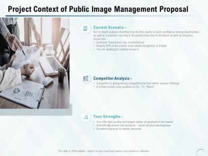 Project context of public image management proposal ppt powerpoint presentation portfolio