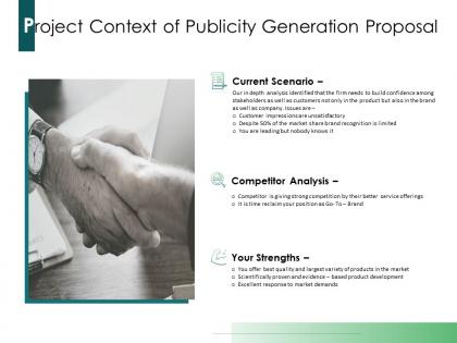 Project context of publicity generation proposal ppt powerpoint presentation infographics graphics