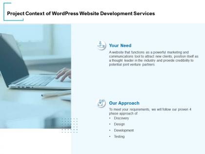 Project context of wordpress website development services ppt powerpoint presentation shapes