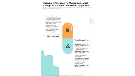 Project Context Recruitment Overseas Medical Caregivers One Pager Sample Example Document
