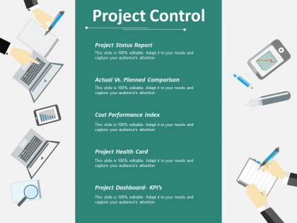 Project control ppt infographics portrait