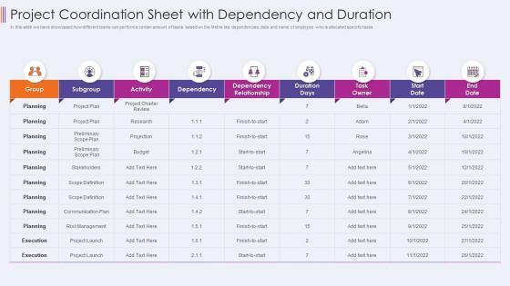 Dependency Matrix - Slide Team