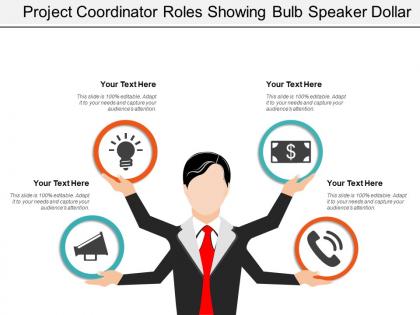 Project coordinator roles showing bulb speaker dollar