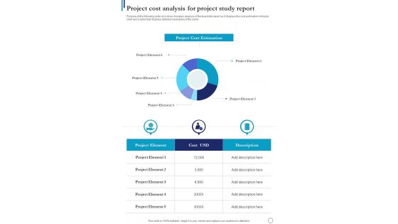 Project Cost Analysis For Project Study Report One Pager Sample Example Document