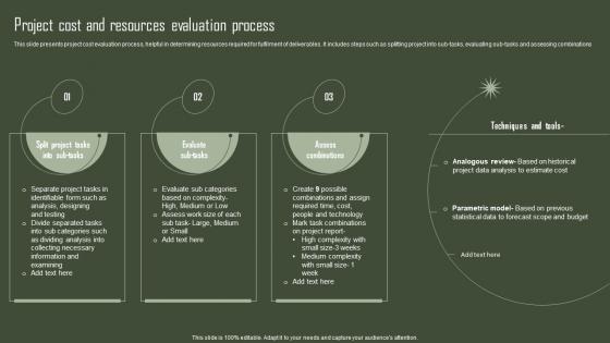 Project Cost And Resources Evaluation Process