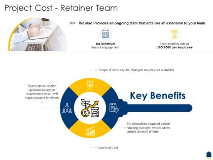 Project cost retainer team project consultation proposal ppt styles designs download
