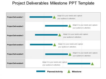 Project deliverables milestone ppt template