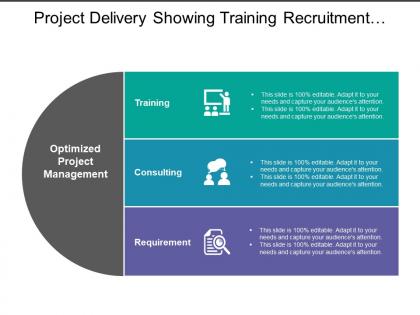 Project delivery showing training recruitment and consulting