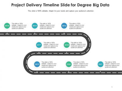 Project delivery timeline slide for degree big data infographic template