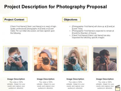 Project description for photography proposal ppt powerpoint presentation