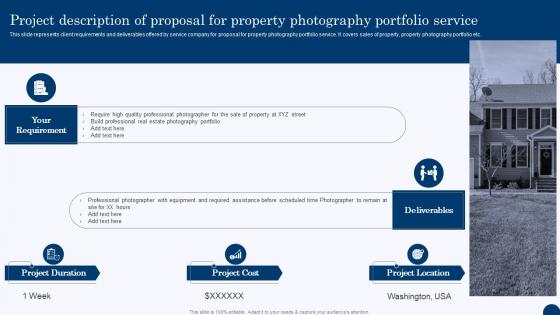 Project Description Of Proposal For Property Photography Portfolio Service Ppt Template