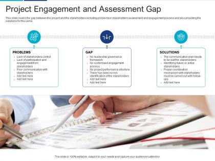 Project engagement and assessment gap analyzing performing stakeholder assessment