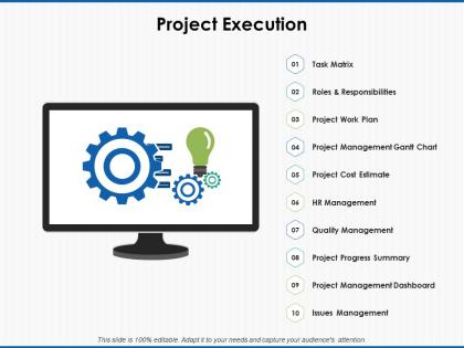 Project execution management gantt ppt powerpoint presentation file inspiration