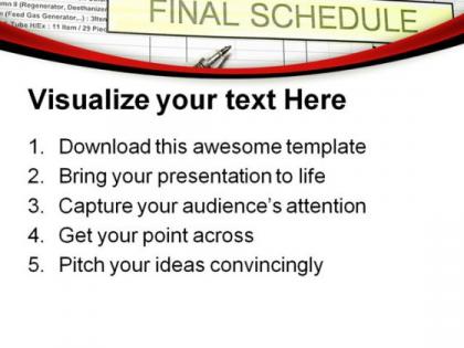 Project final schedule business powerpoint templates and powerpoint backgrounds 0711
