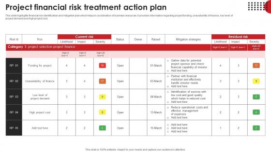 Project Financial Risk Treatment Action Plan