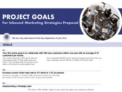 Project goals for inbound marketing strategies proposal ppt powerpoint portfolio