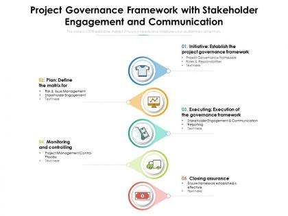 Project governance framework with stakeholder engagement and communication