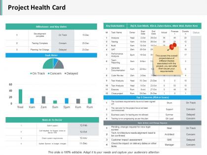 Project health card slide2 ppt infographics structure