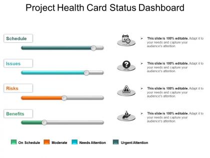 Project health card status dashboard powerpoint slide backgrounds