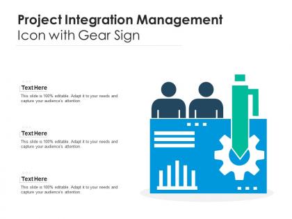 Project integration management icon with gear sign