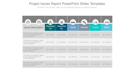 Project issues report powerpoint slides templates