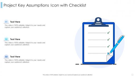 Project Key Assumptions Icon With Checklist