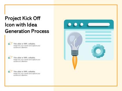 Project kick off icon with idea generation process