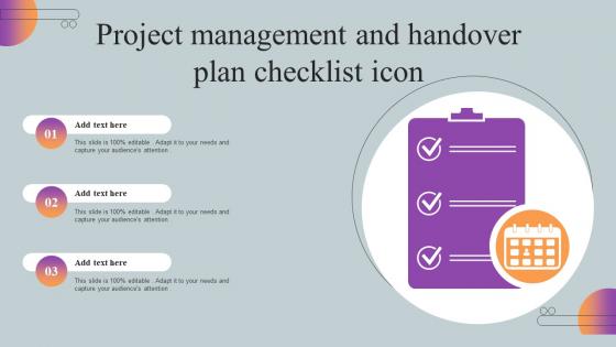Project Management And Handover Plan Checklist Icon