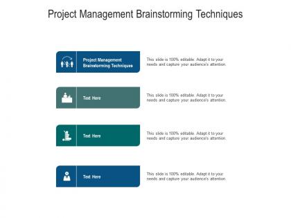 Project management brainstorming techniques ppt powerpoint presentation infographics guide cpb