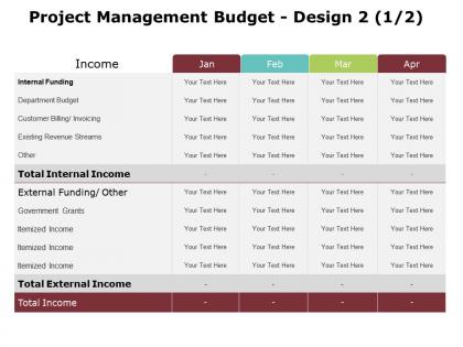 Project management budget design 2 1 2 ppt powerpoint presentation gallery demonstration